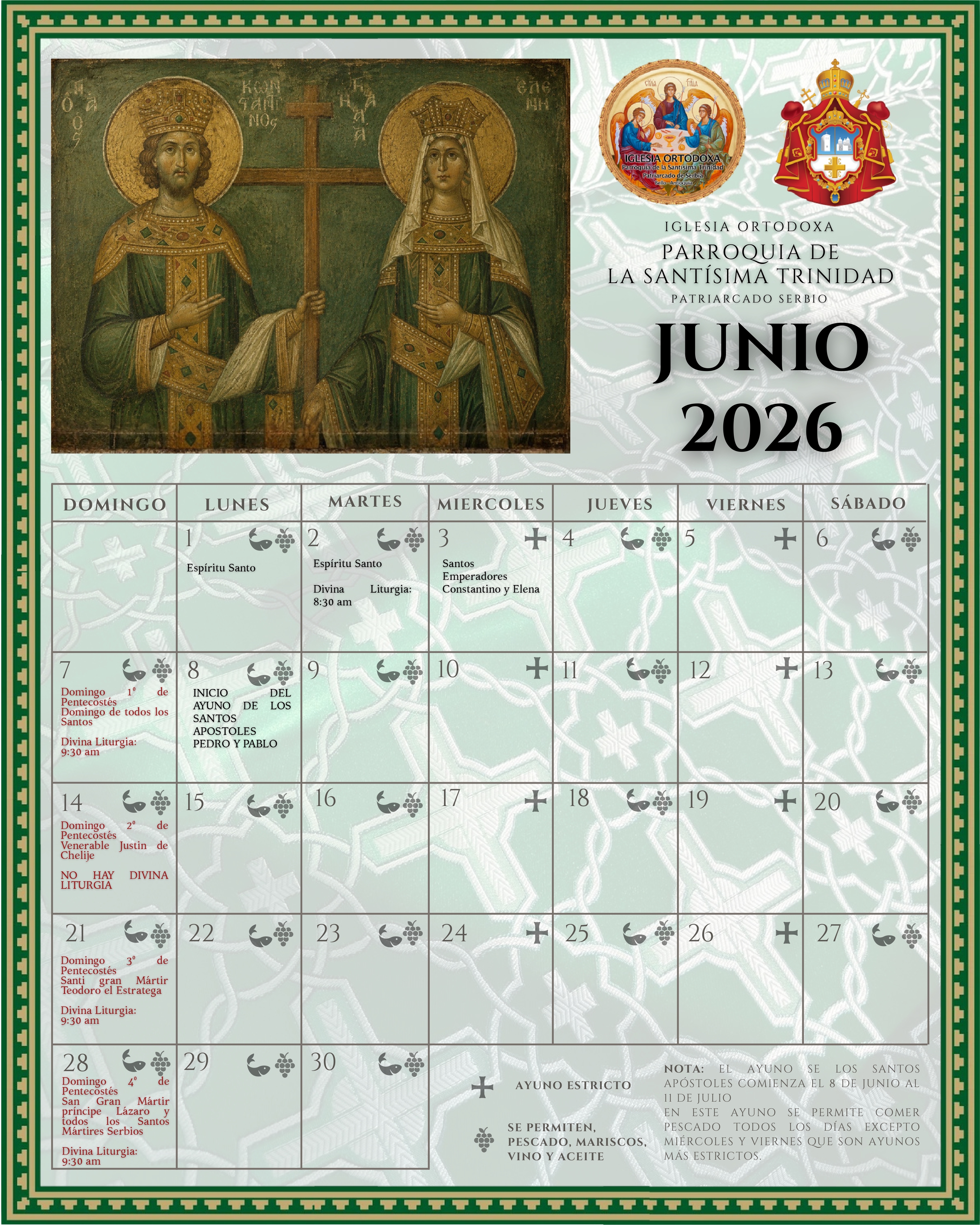 Calendario Litúrgico